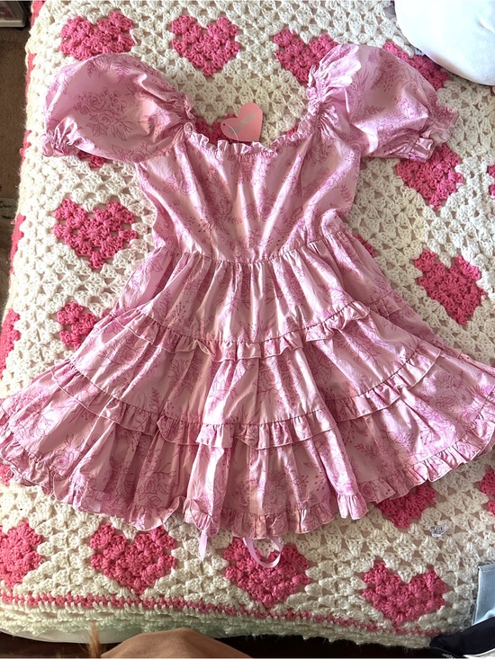 Sugar Thrillz Dresses & Skirts - Pink Ruffled Women's Dress - Puff Sleeve Fairy Look